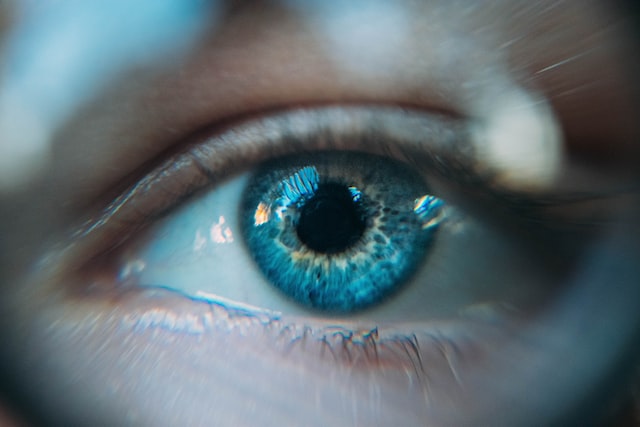 Braunes Auge Nahaufnahme - Symbolbild für Makula Untersuchung